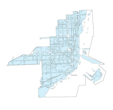 ABD Florida Miami Şehri vektör çizimi tasarımı