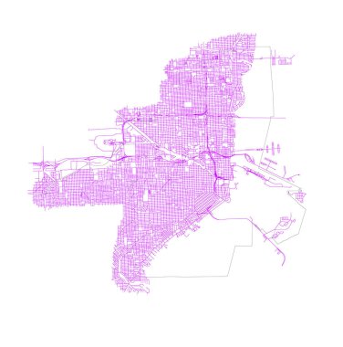 ABD Florida Miami Şehri vektör çizimi tasarımı