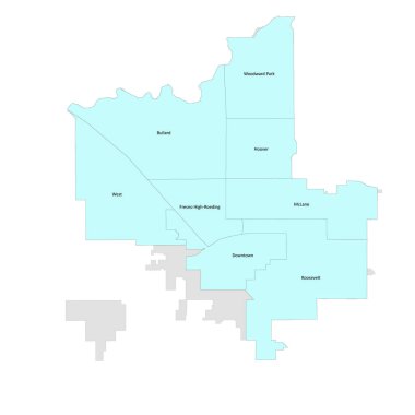 ABD California Eyaleti Fresno Şehir Haritası