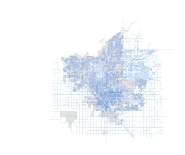ABD California Eyaleti Fresno Şehir Haritası