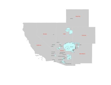 ABD Colorado Nehri Havza haritası vektör çizimi tasarımı