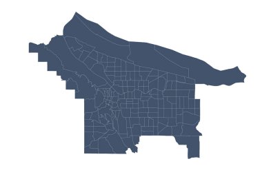 ABD Oregon Portland Şehri harita vektör çizimi tasarımı