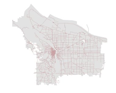 ABD Oregon Portland Şehri harita vektör çizimi tasarımı