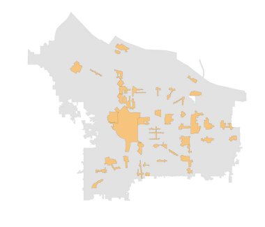 ABD Oregon Portland Şehri harita vektör çizimi tasarımı