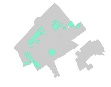 Avrupa, Hollanda ve Lahey haritaları Groenvakken-Yeşil alanlar haritası
