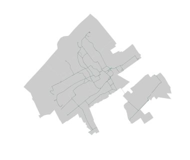 Avrupa haritası, Hollanda ve Lahey ilçeleri Vergroendeendeendetramtramtramvay rotaları haritası