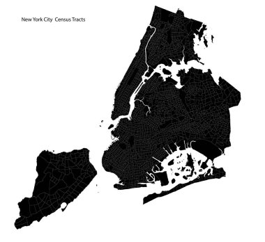 New York Nüfus Sayımı İzleri 'nin haritası, basit web illüstrasyonu