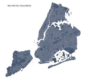 New York Nüfus Sayımı Bloklarının haritası, web basit illüstrasyon