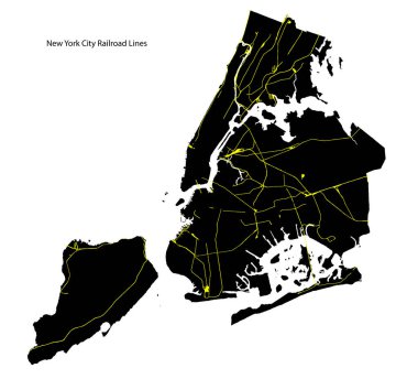 New York Demiryolu Hatları 'nın haritası, web basit illüstrasyon