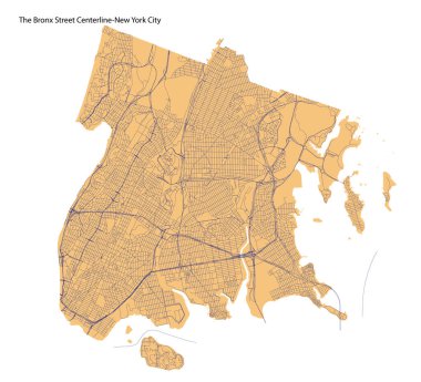 Bronx Caddesi 'nin haritası, New York.
