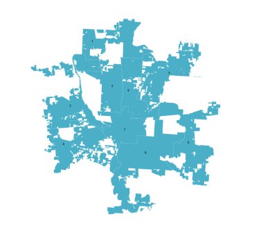 ABD, Ohio haritası, Columbus Şehir Haritası Şehir Meclisi Bölgeleri