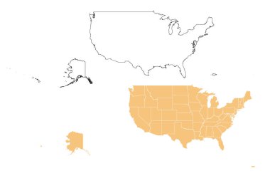 ABD haritası, web basit illüstrasyon