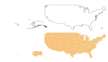ABD haritası, web basit illüstrasyon