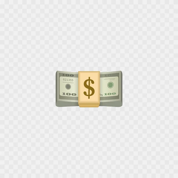 Argent Empile Des Emoji Des Dollars Argent Liquide Icônes Réalistes — Image vectorielle