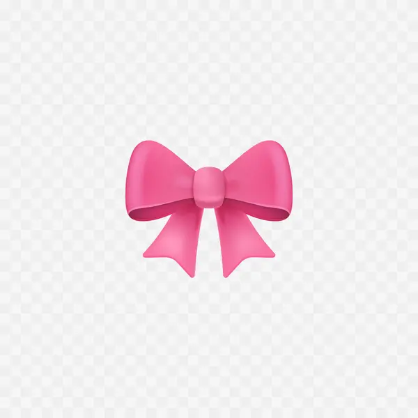 Niedliche Rosa Geschenkschleife Ribbon Realistisches Symbol Isoliert Pinkfarbene Schleife Vektor lizenzfreie Stockvektoren