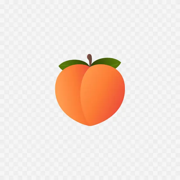 Cute Peach Isolated Realistic Icon Illustrations De Stock Libres De Droits