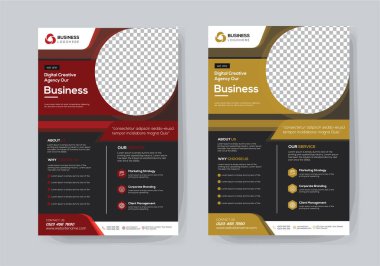 Şirket A4 Business Flyer Design seti. soyut iş ilanı şablonu.