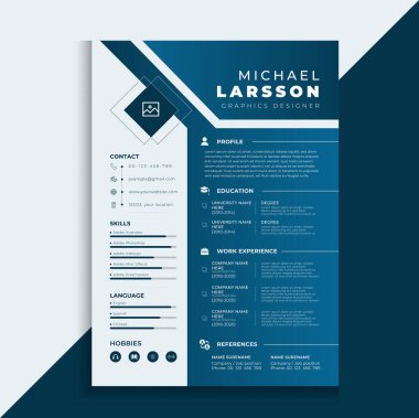 Profesyonel iş planı, yaratıcı CV şablon vektör minimalisti