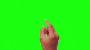 Kapalı el hareketi krom anahtar yeşil ekran, katılmıyorum jest, 4k reklam jest video konsepti.