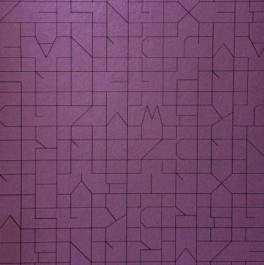 Geometrik Çizgi Sanatı ile Soyut Mor Duvar Deseni