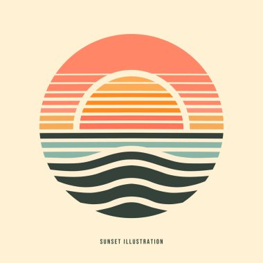 Sunset Retro Minimalist Tasarım