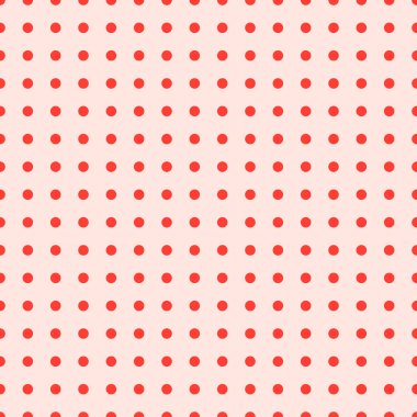 Soluk Pembe Arkaplan Üzerinde Retro Coral Polka Benek Deseni, Kusursuz ve Tekrarlayan