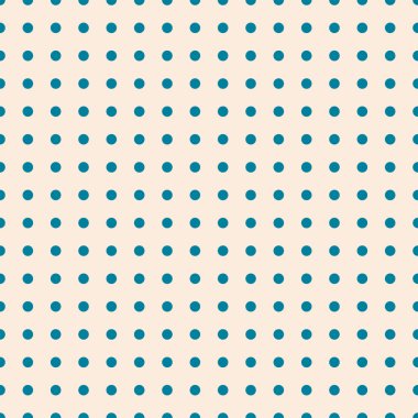 Krem Arkaplanda Teal Polka Noktaları, Tekstil Tasarımı İçin Kusursuz Retro Deseni