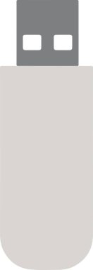 Gri bir USB flaş bellek. USB portu sürücünün üstünde.