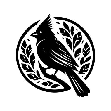kardinal kuş logo ikonu vektör illüstrasyonu