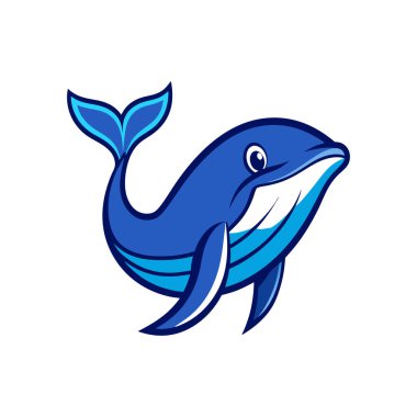 Balina vektör simgesi. karikatür vektör logosu beyaz arka plan balinasında izole edildi.