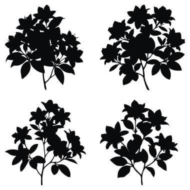 Açelya çiçekli siluet düzenleme sanatı ayarlayın