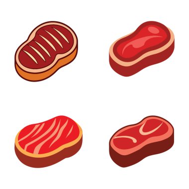 Izgara Biftek Çizimlerinin Dört Farklı Kesimi