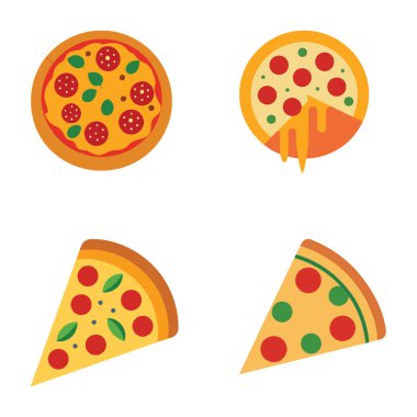 Menü Tasarımı İçin Lezzetli Pizza Simgeleri