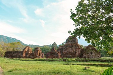 Vietnam 'daki Oğlum Sığınağı' nın antik kalıntıları, UNESCO 'nun Dünya Mirası alanı, verimli yeşillik ve zengin tarihin ortasında Cham mimarisi sergileniyor..