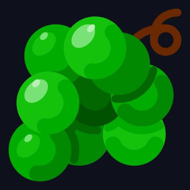 Üzümler Canlı Renkli Düz Simge