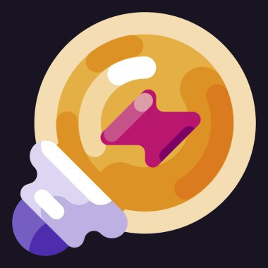 Yaratıcılık Ampulü Canlı Renkli Düz Simge