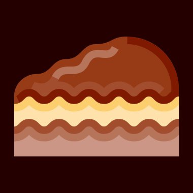 Canlı Renkli Pasta Gıda ve İçecek Düz Simgesi