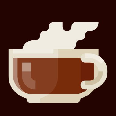 Canlı Renkli Kahve Fincanı Yiyecek ve İçecek Düz Simgesi