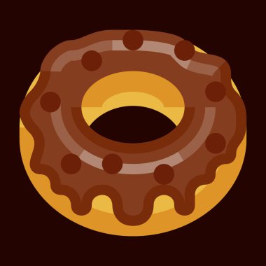 Canlı Renkli Donut Gıda ve İçecek Düz Simgesi