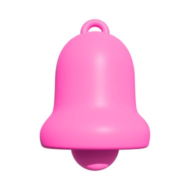 Pembe zil beyaz arkaplanda izole edildi. 3 boyutlu görüntüleme