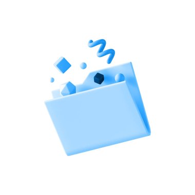 Beyaz arkaplanı olan mavi bir kutunun vektör çizimi.