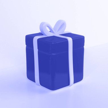 kırpma yolu ile beyaz arkaplan üzerinde mavi hediye kutusu