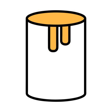 Kapaklı sarı bir kutunun vektör çizimi