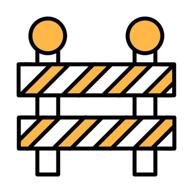 Web ve mobil uygulaması tasarımı, bariyer logo kavramı için beyaz arka plan üzerinde izole bariyer simge vektör