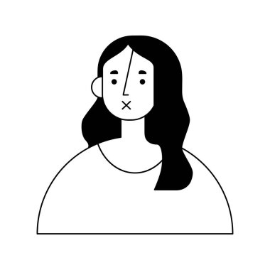 Beyaz arkaplan vektör illüstrasyon tasarımlı genç kadın