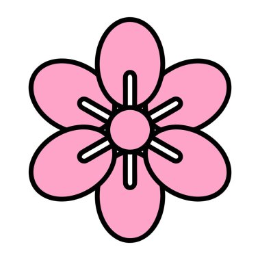 Çiçek dekoratif süsleme ikonu vektör illüstrasyon tasarımı