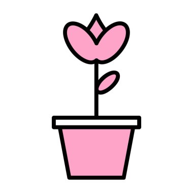 Çiçek. Web simgesi basit illüstrasyon