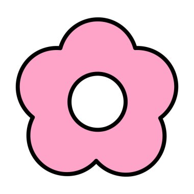 Pembe çiçek, illüstrasyon, vektör, beyaz arkaplanda.