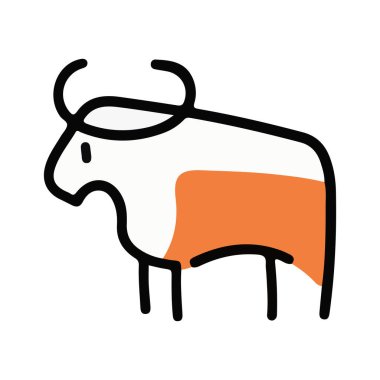 Turuncu çizgili sanat konsepti olan çeşitli hayvanların çizimi