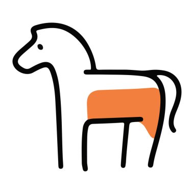 Turuncu çizgili sanat konsepti olan çeşitli hayvanların çizimi